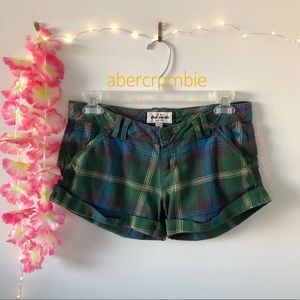 abercrombie New York green plaid 4 pocket …